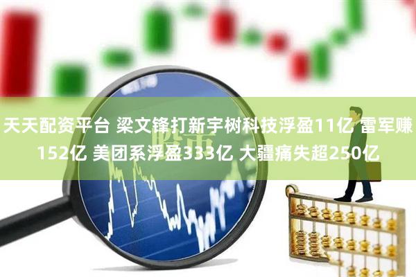 天天配资平台 梁文锋打新宇树科技浮盈11亿 雷军赚152亿 美团系浮盈333亿 大疆痛失超250亿